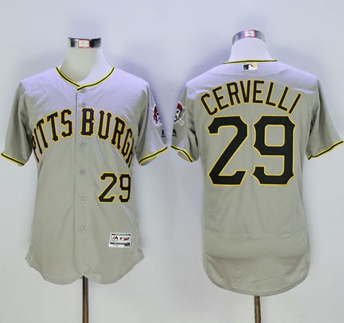 Pirates #29 Francisco Cervelli Grey Flexbase Authentic Collection Stitched MLB Jersey
